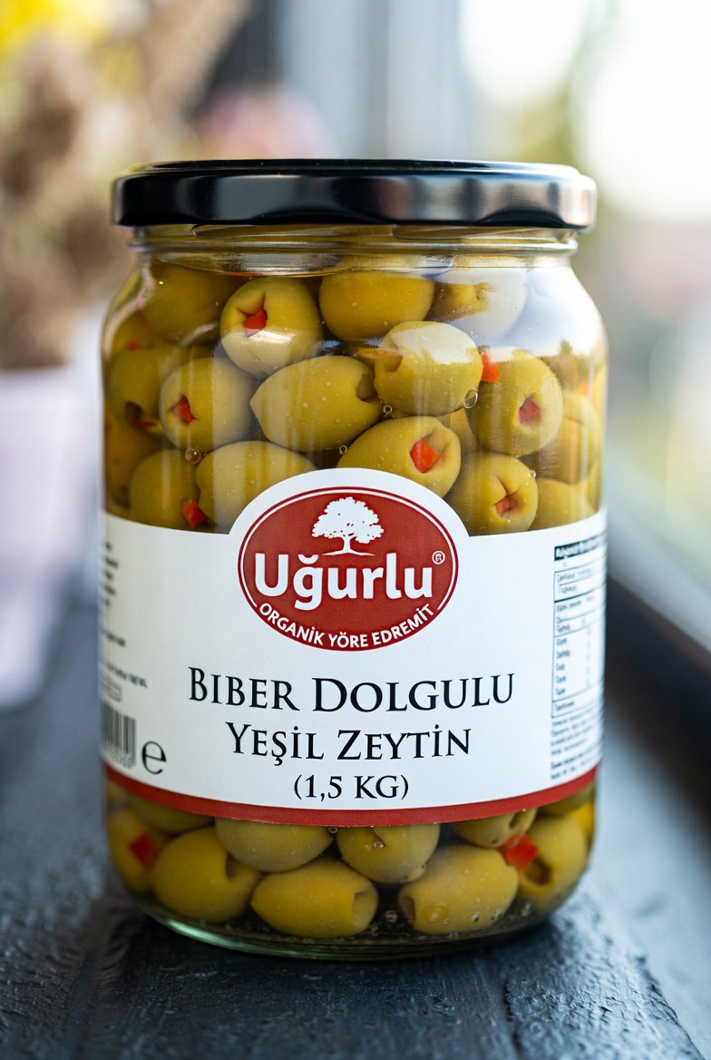 BİBER DOLGULU YEŞİL ZEYTİN (1 KG)