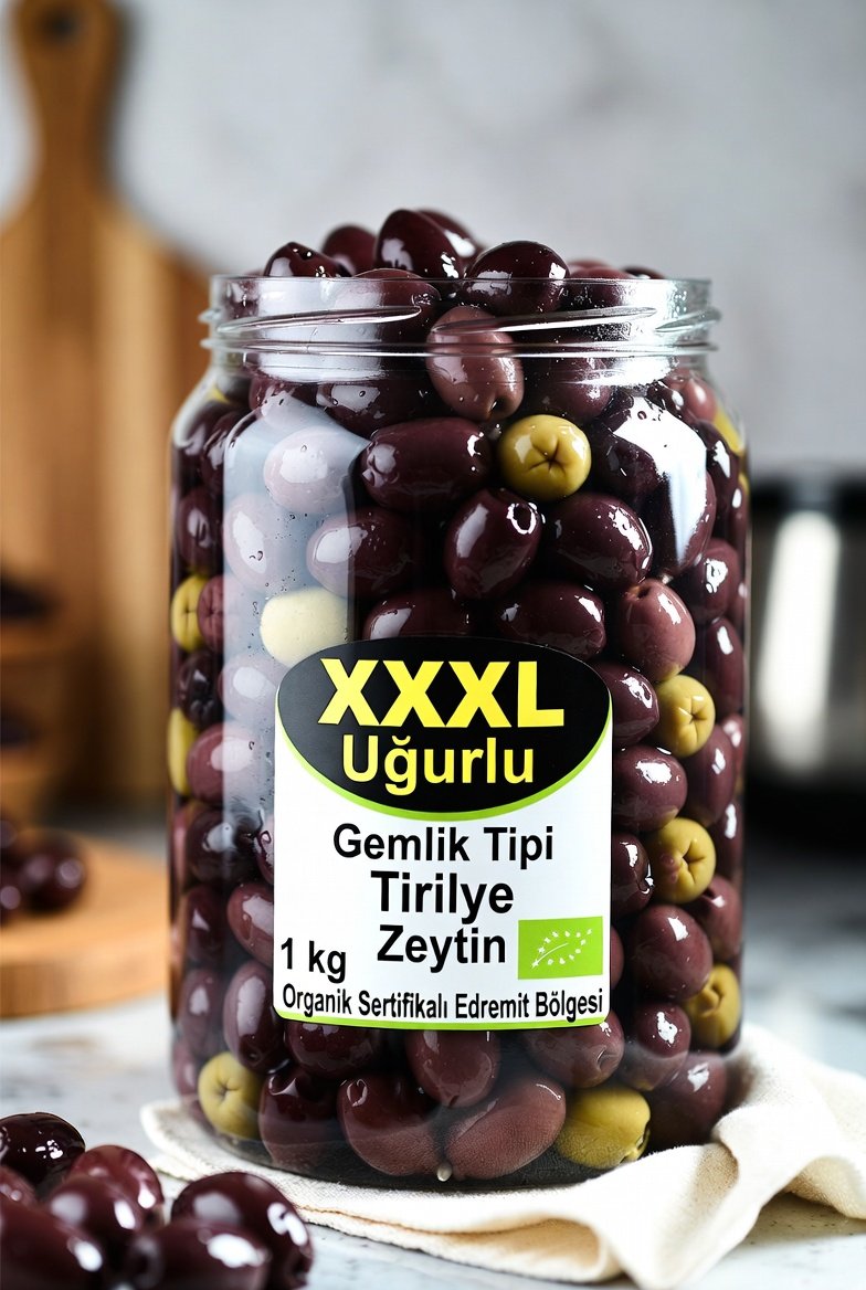 GEMLİK TİPİ TİRİLYE ZEYTİN (1 KG) XXXL