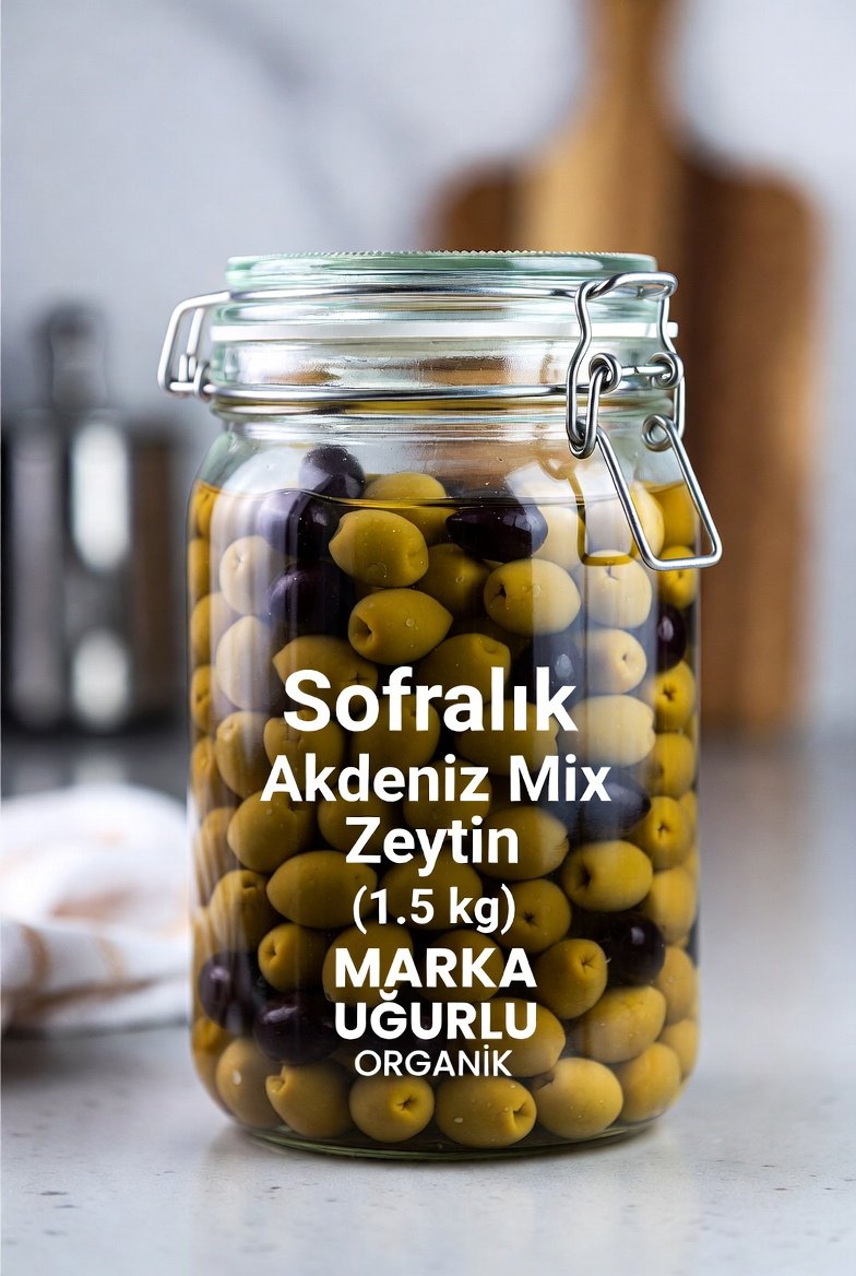 Sofralık Akdeniz Mix Zeytin (1,5 KG) - Görsel 2