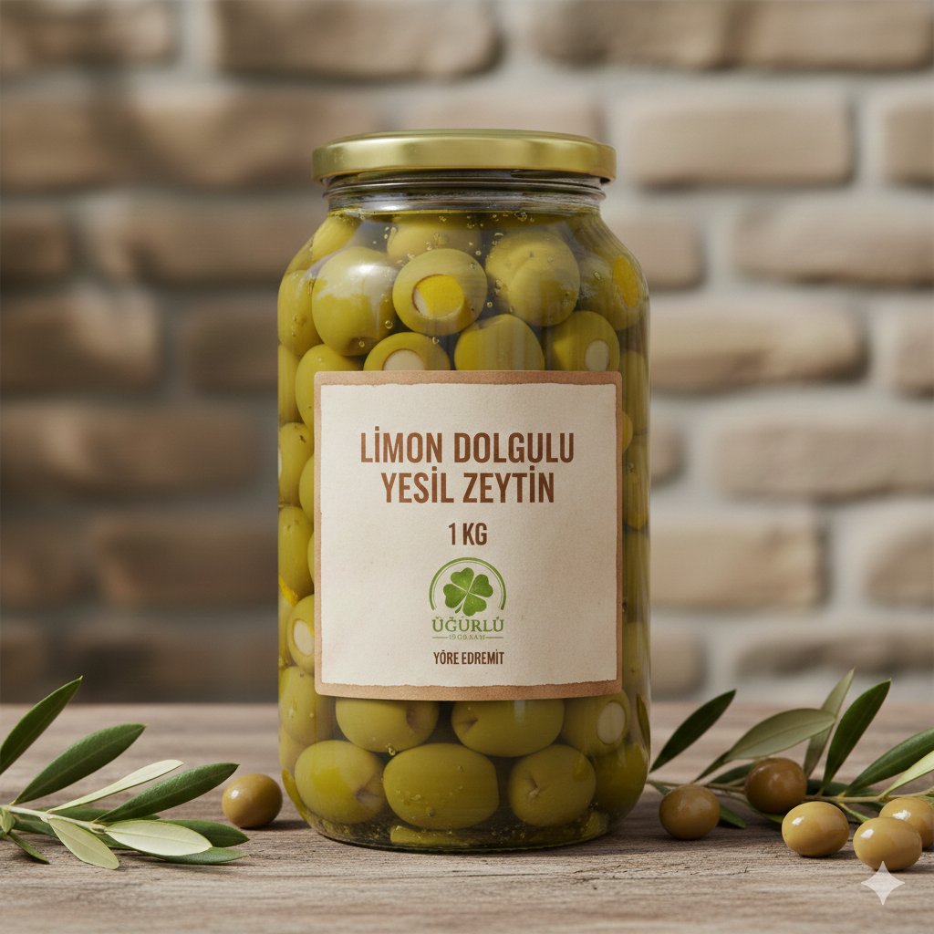 LİMON DOLGULU YEŞİL ZEYTİN (1 KG)